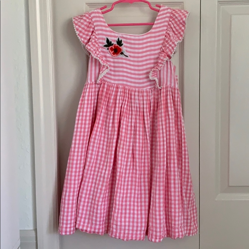 Girls pink gingham Laura Ashley dress